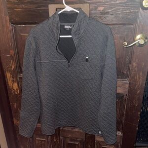 Eddie Bauer Gray Quarter Zip Sweater with Quilted Texture